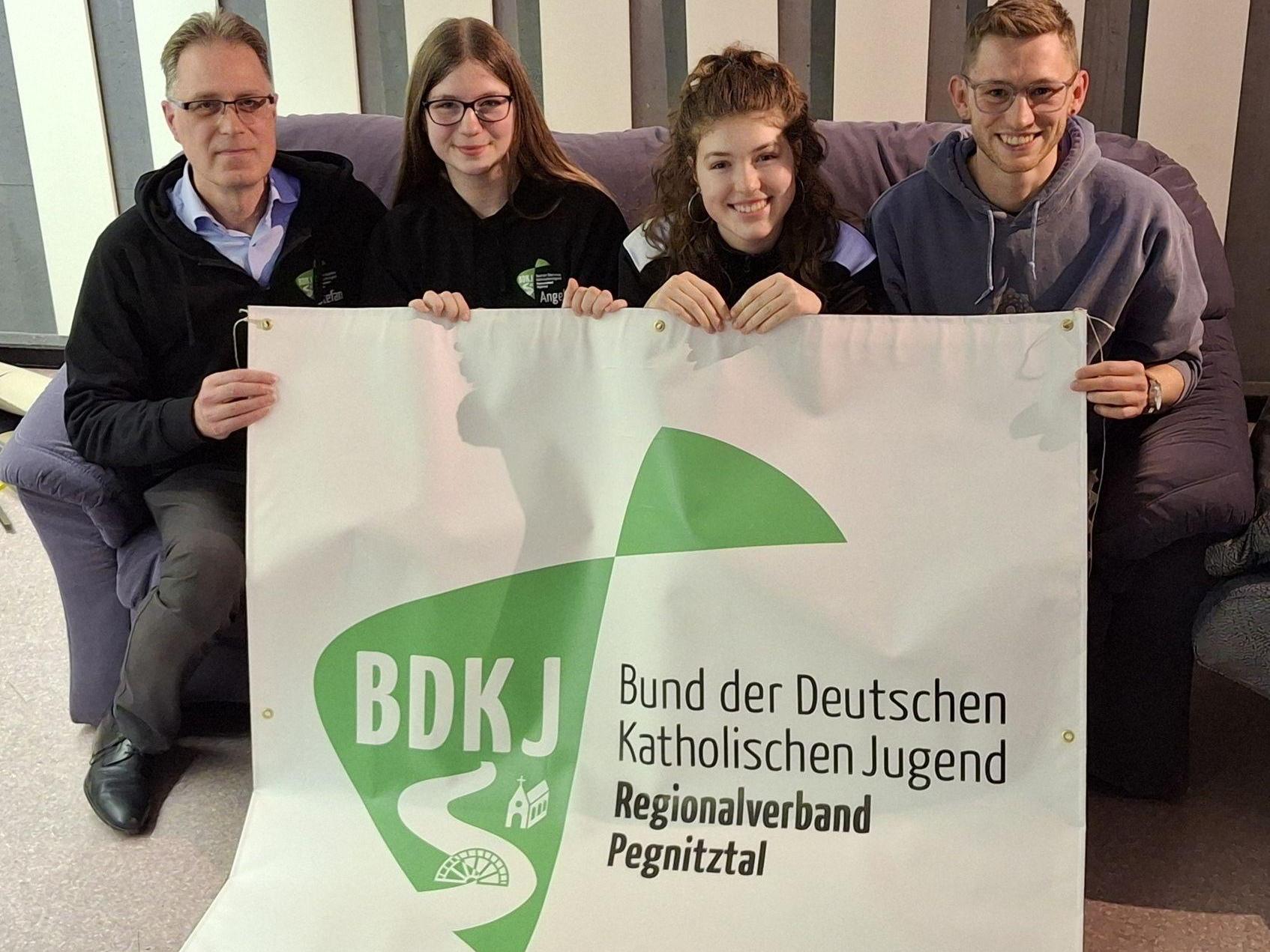 Vorstand im BDKJ-Regionalverband Pegnitztal (v.l.): Vorstand im BDKJ-Regionalverband Pegnitztal (v.l.): Stefan Alexander, Angelina Kilian, Amy Schroth und Michael Domaischel.