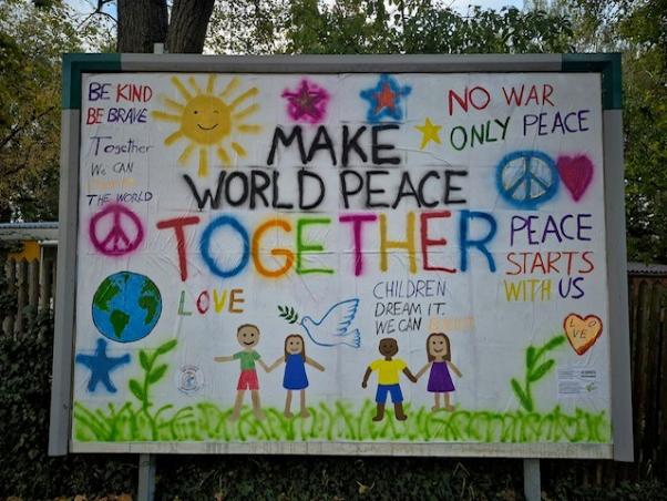 Plakat zum Thema Weltfrieden