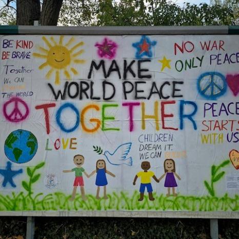 Plakat zum Thema Weltfrieden