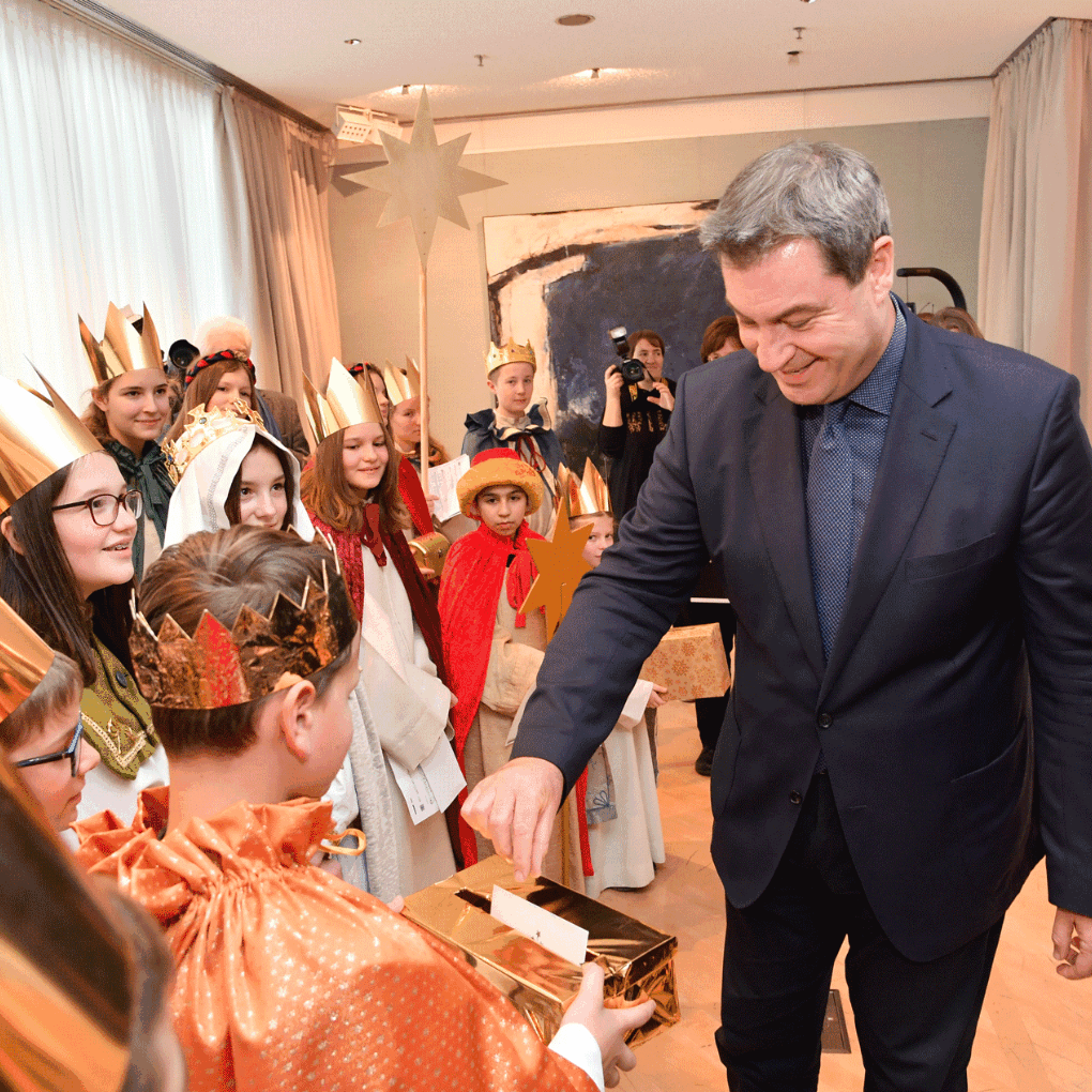 Sternsinger bei Söder