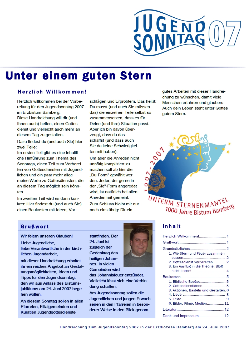 Titelbild zur Arbeitshilfe zum Jugendsonntag 2007